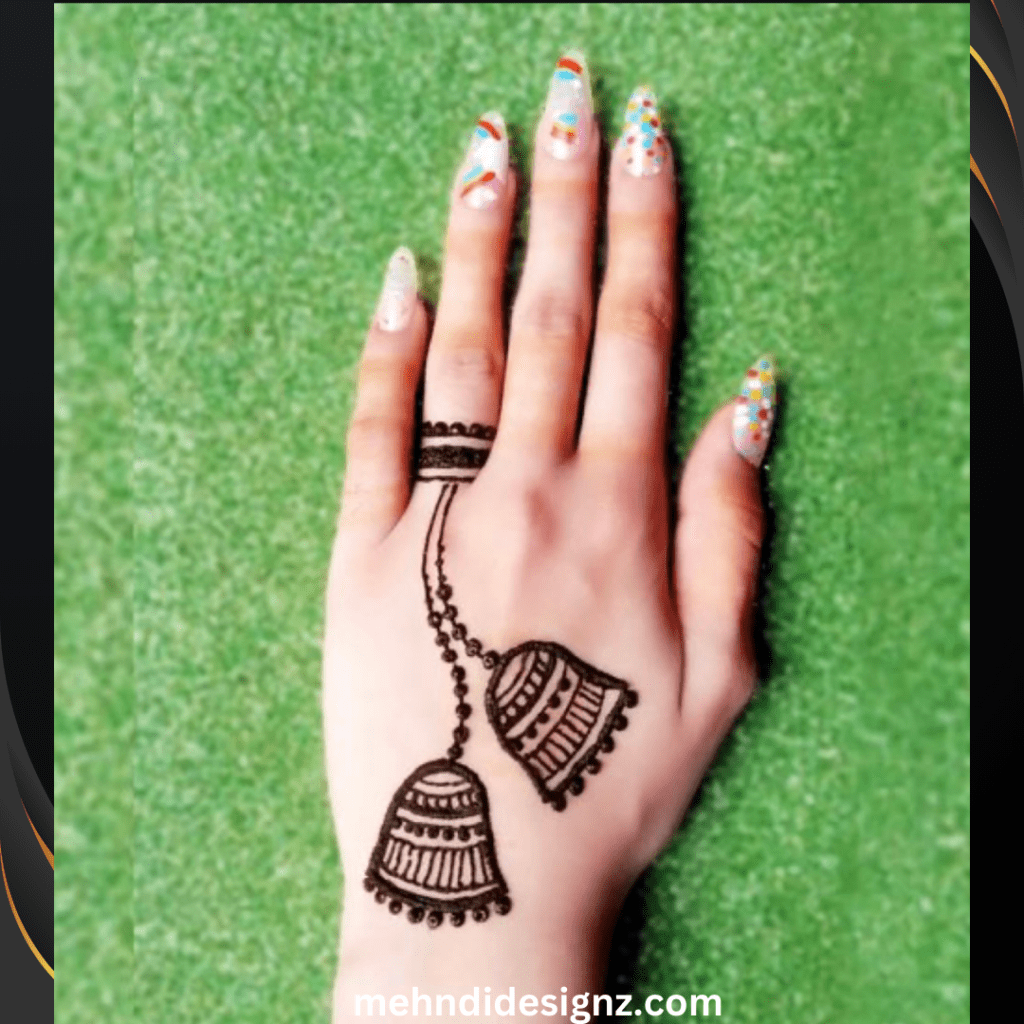 Jhumka Mehndi Designs: Trending & Beautiful Mehndi Art for Hands 12 jhumka mehndi design back hand simple