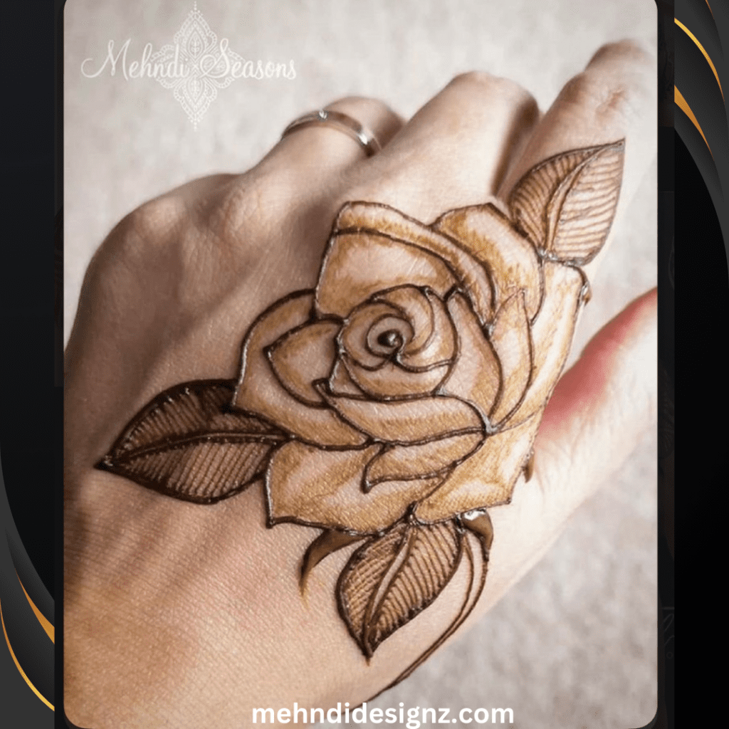 Rose Mehndi Designs: A Blossoming Trend in Body Art 8 simple rose mehndi design