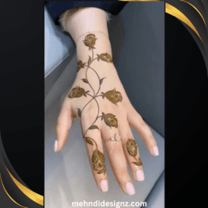 rose henna for back hand design