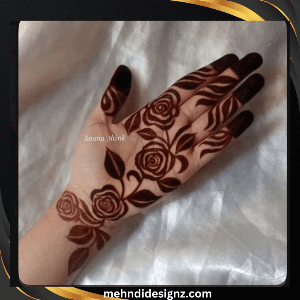 Rose Mehndi Designs: A Blossoming Trend in Body Art 2 rose henna tattoo on hand