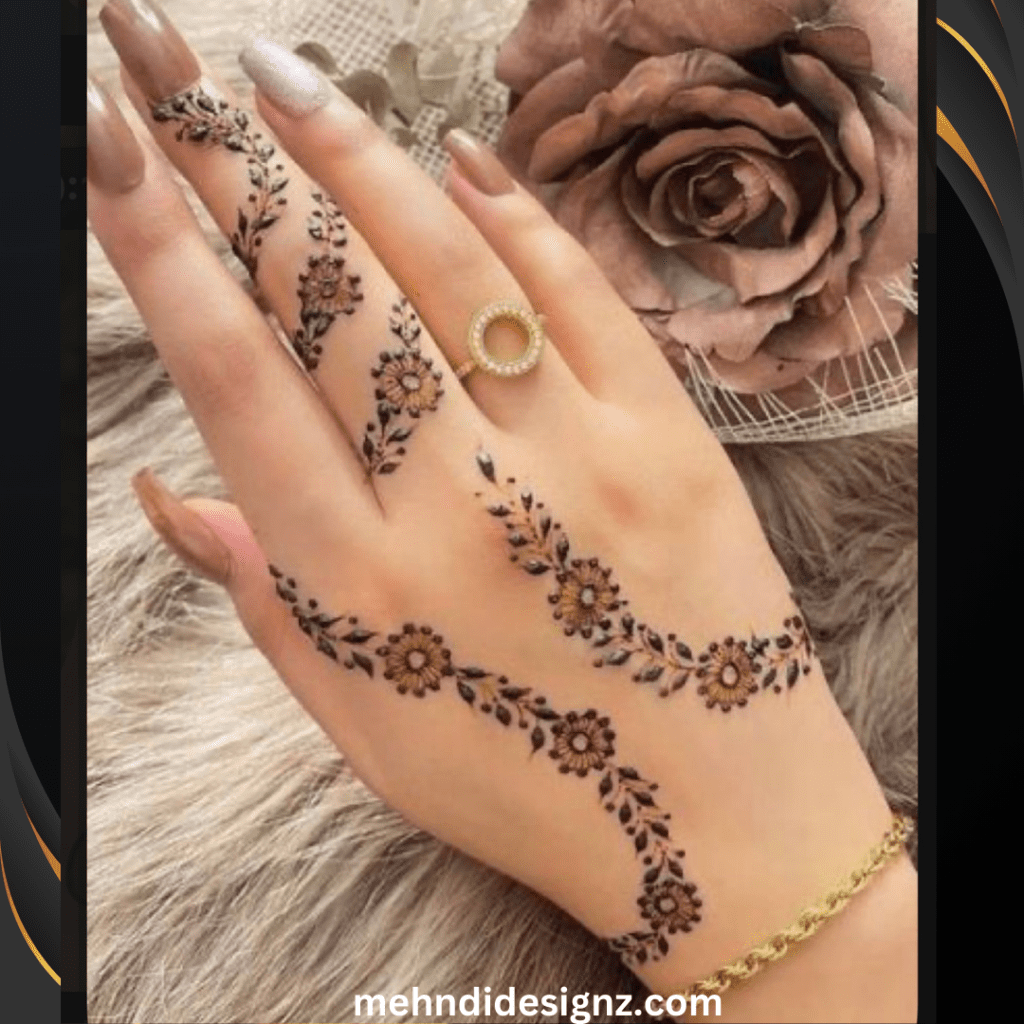 Rose Mehndi Designs: A Blossoming Trend in Body Art 6 simple rose mehndi design