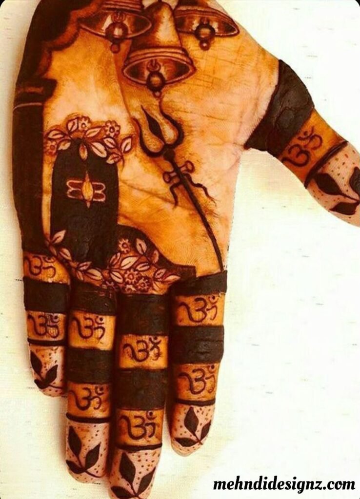 Mahadev Mehndi Designs to Embrace Spiritual Elegance 2 stylish mahadev mehndi design