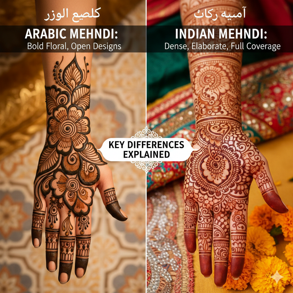 Arabic Mehndi vs Indian Mehndi