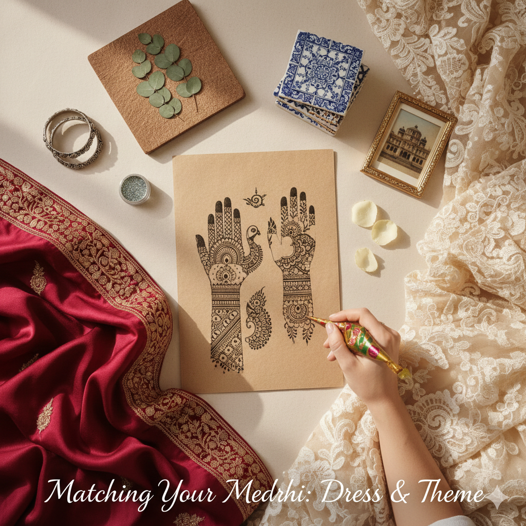 How to Match Mehndi Design with Wedding Dress and Theme 1 Match Mehndi Design with Wedding Dress
