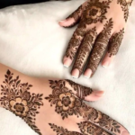 khaleeji henna design 2026 gulf style open floral front hand