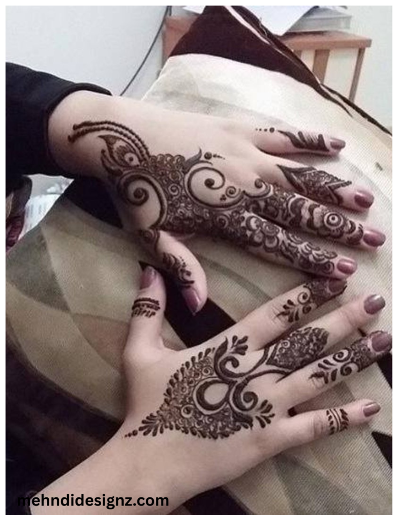 khaleeji henna simple finger design beginner style UAE 2026